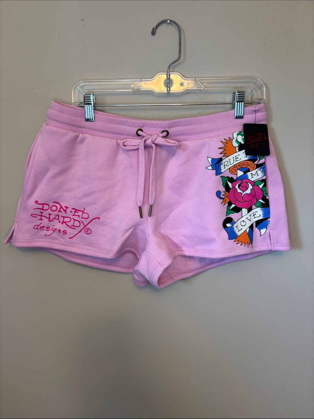 Ed Hardy Bubblegum Pink True To My Love Shorts